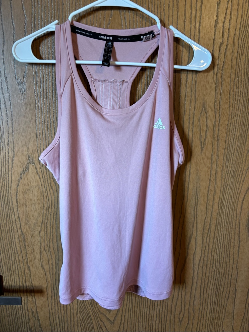 adidas Light Pink Racerback Tank - Picture 1 of 5